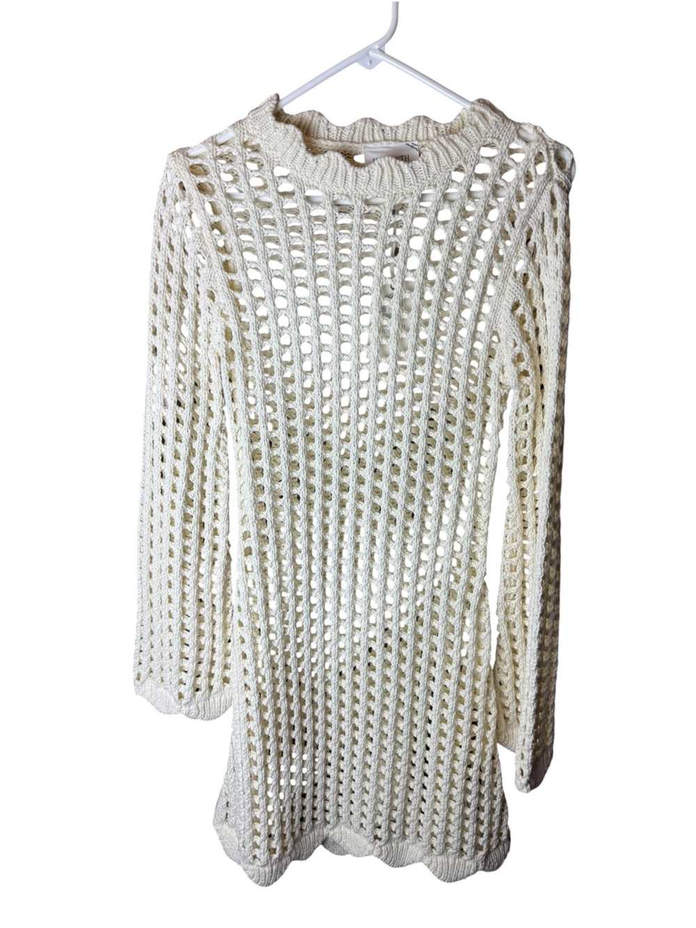 Hyacinth House Ivory Knit Tamara Mini Dress Open Knit S